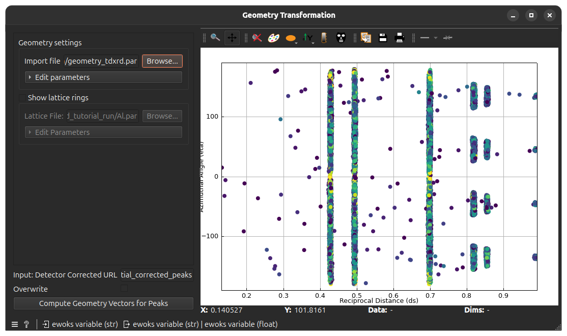 Image showing the geometry transformation widget after task completion