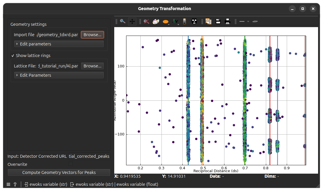 Image showing the geometry transformation widget after task completion with lattice rings