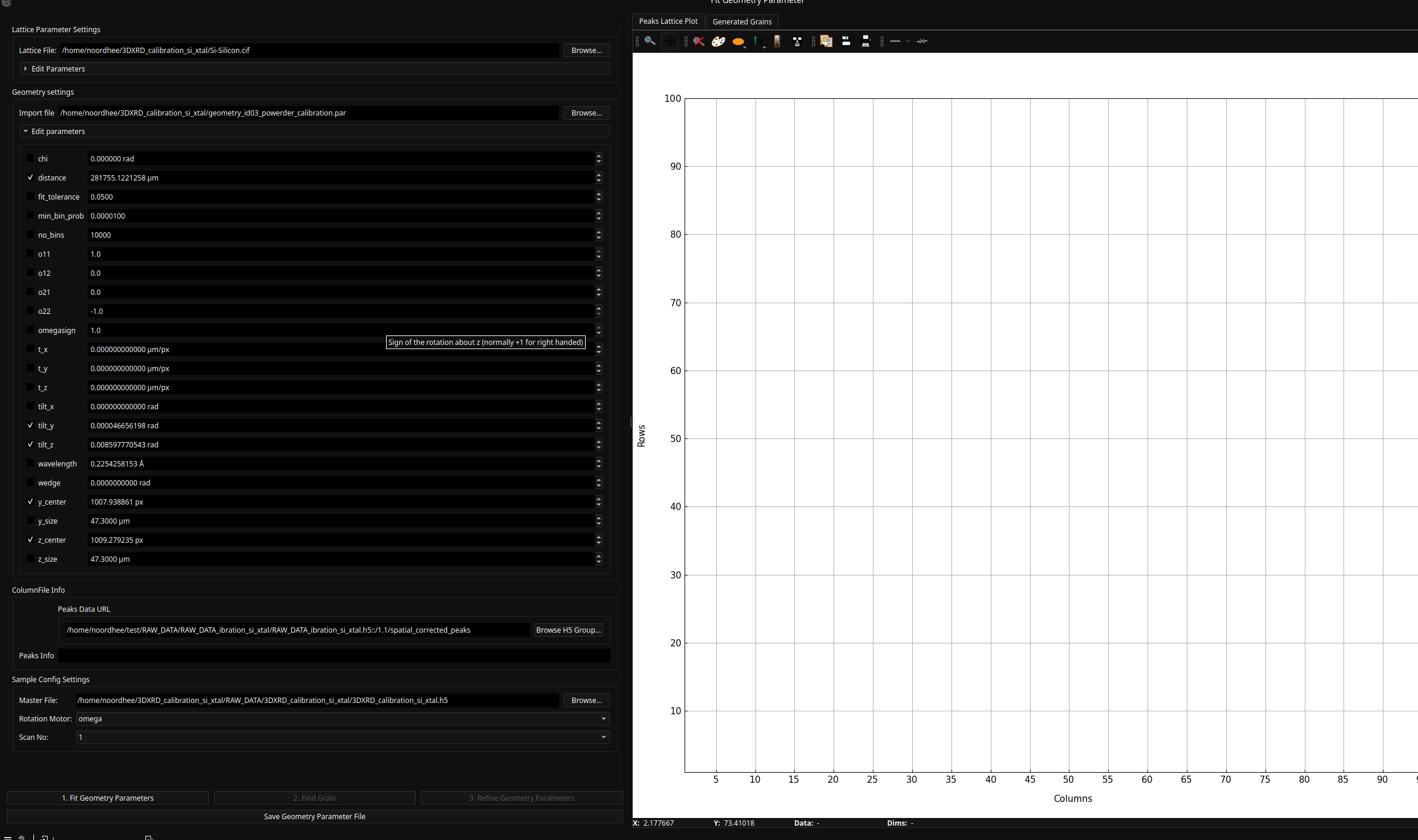Fit Geometry with filled parameters