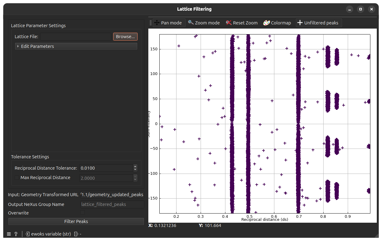 Image showing the initial state of the lattice filtering widget
