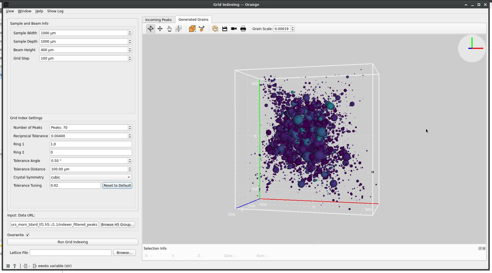 Image showing badly generated grains from Grid Indexing