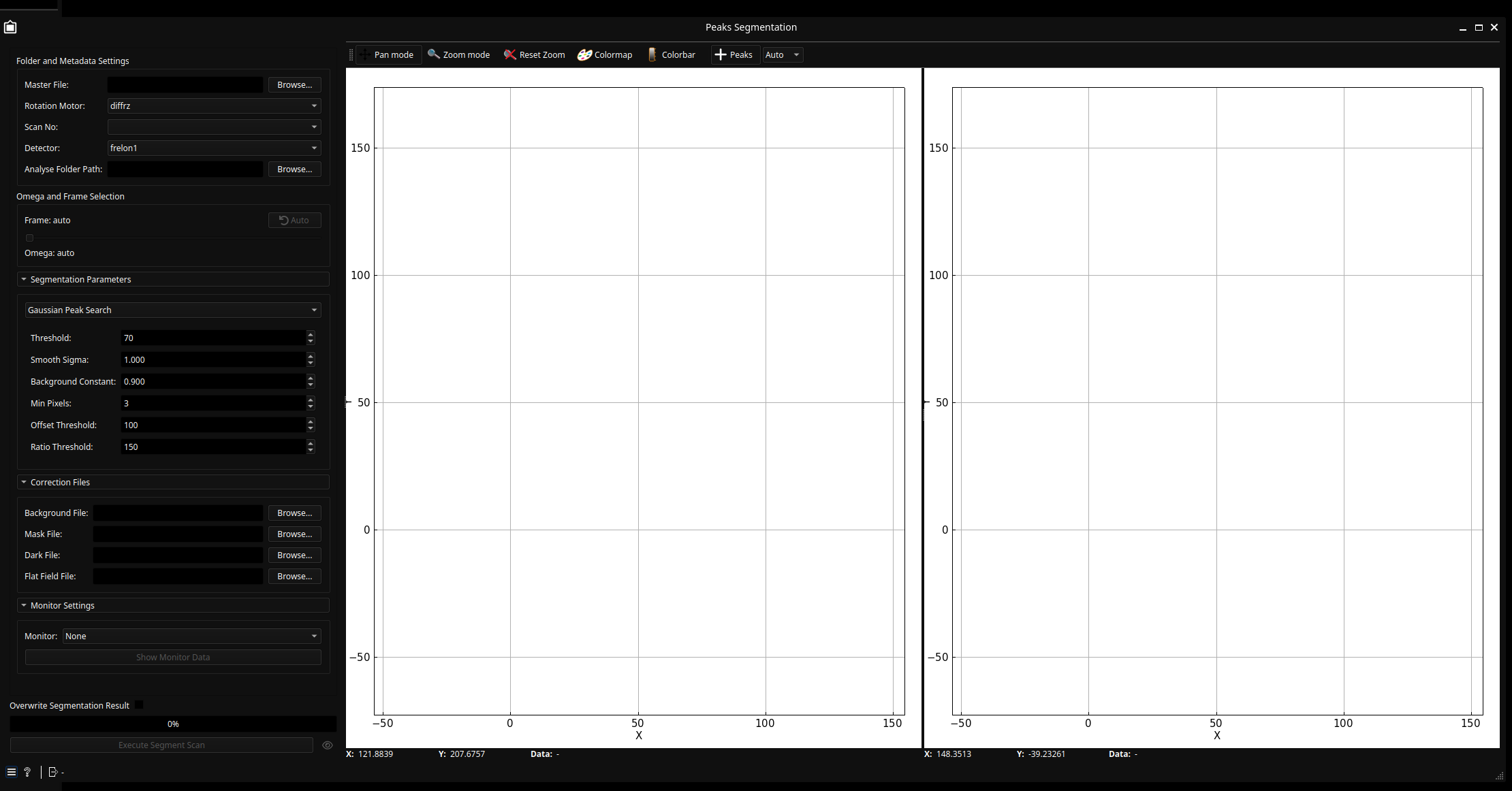 Empty Peaks segmentation window