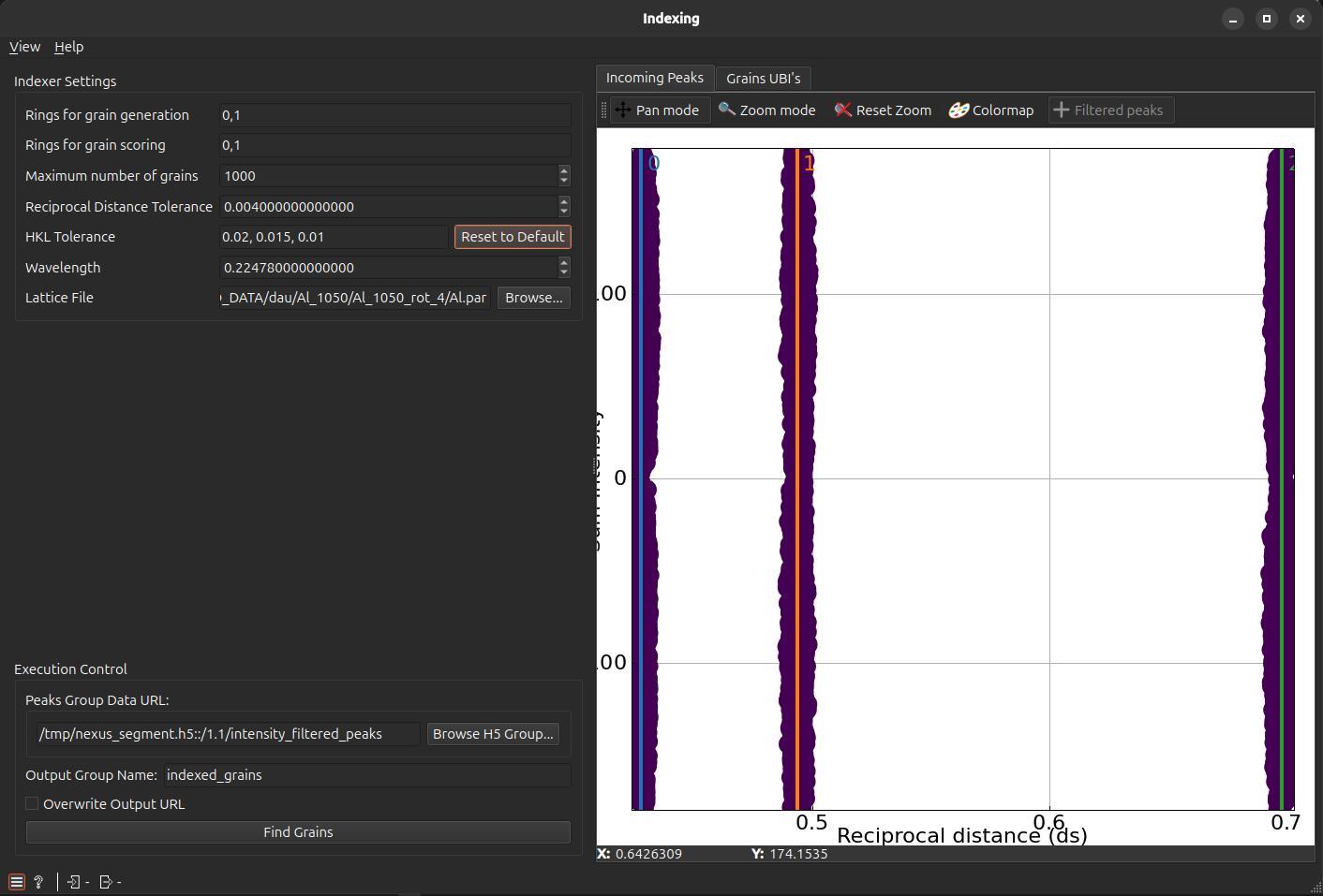 Image showing the initial state of the indexer widget