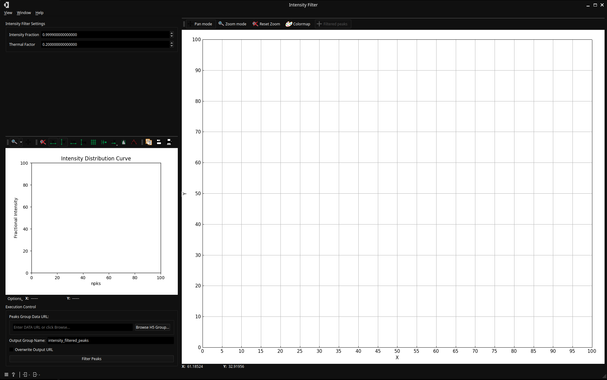 Image showing the initial state of the intensity filtering widget