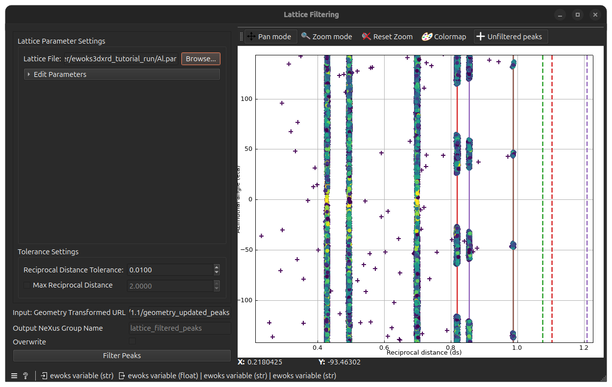 Image showing the lattice filtering widget after task completion